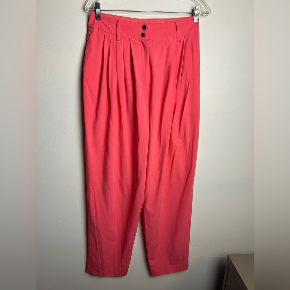 Y2K BCBGMAXAZRIA Trouser‎ Pants Women S Pleated High Rise Flare Equestrian pink